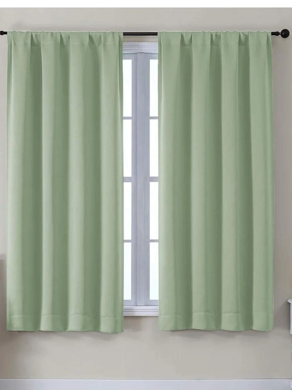 Home Accents Sage Green Blackout Curtain Panels - Set of 2 Size 40x63